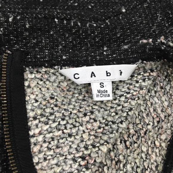 cabi 542 coco shell black knit rear zip top short sleeve sweater size small - Picture 7 of 8